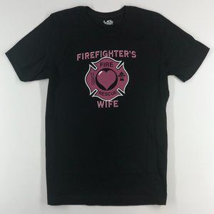 Firefighter’s Wife, Short Sleeve T-Shirt, Black, Size Large, NEW WITH TAG